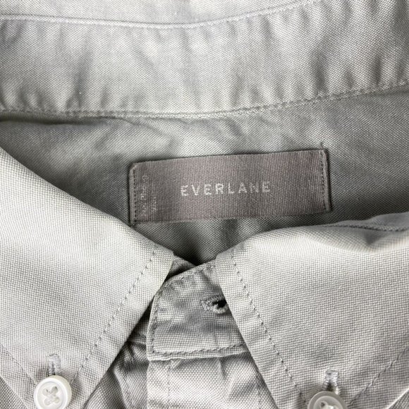 Everlane Shirt Mens medium/Large Gray Button Up Short Sleeve Pocket Cotton - Picture 7 of 12